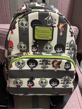 Loungefly Beetlejuice Mini Backpack - Black & White Striped